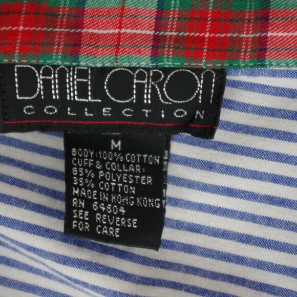 Vintage Daniel Caron Collection Ladies' Oversized Plaid Trim Oxford Medium - Picture 3 of 5